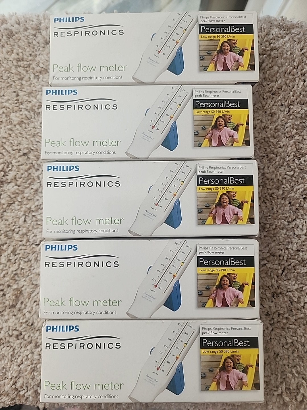 5 Boxes PHILIPS Respironics PersonalBest Peak Flow Meter HS756 FREE SHIPPING