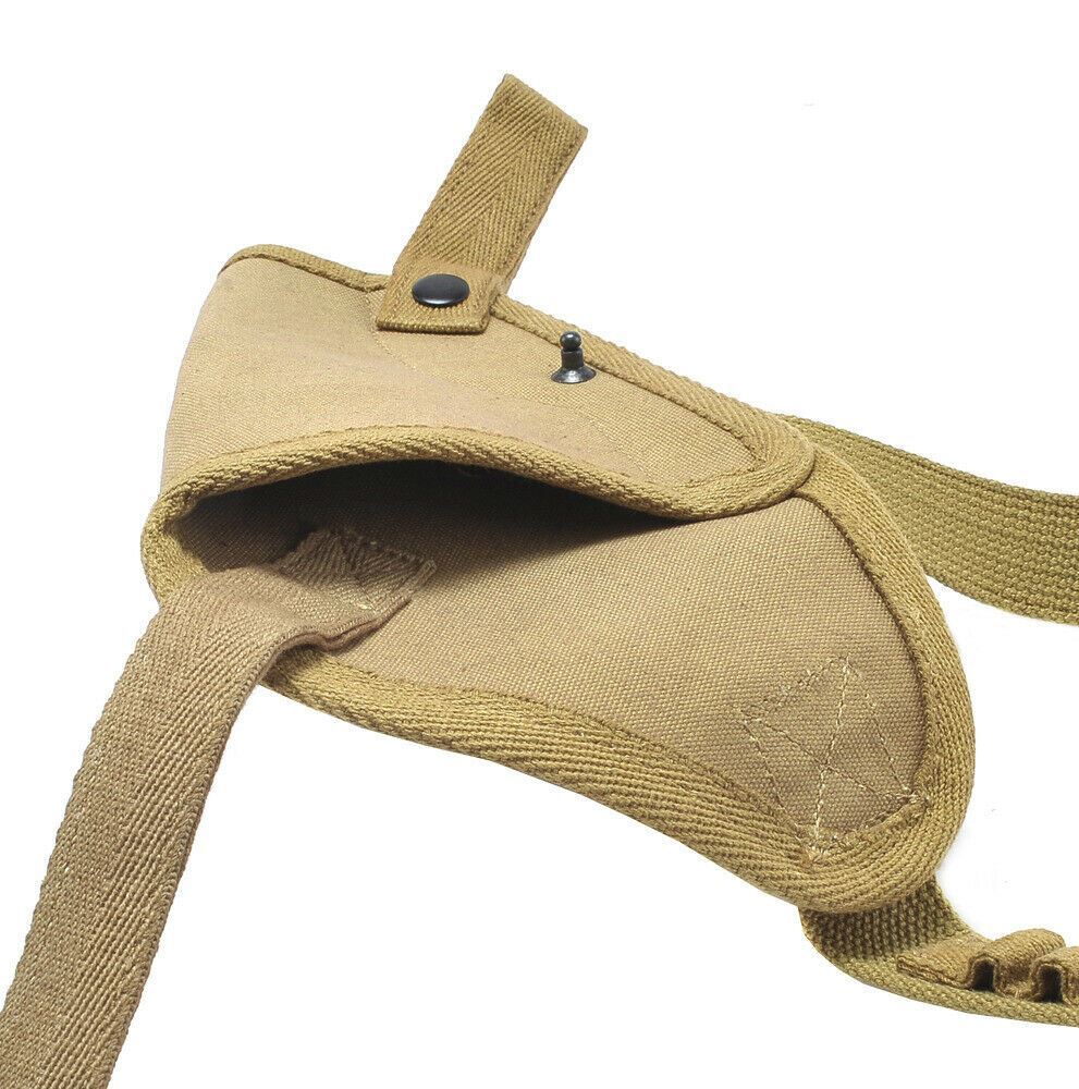 US M3 Victory Revolver Pilots Canvas Shoulder Holster with Shell loops Khaki