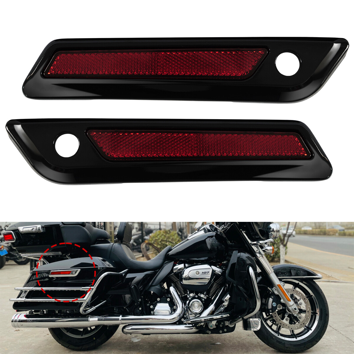 One Touch Opening Saddlebag Latch Lids Hardware Cover Kit For 2014-2022 Harley