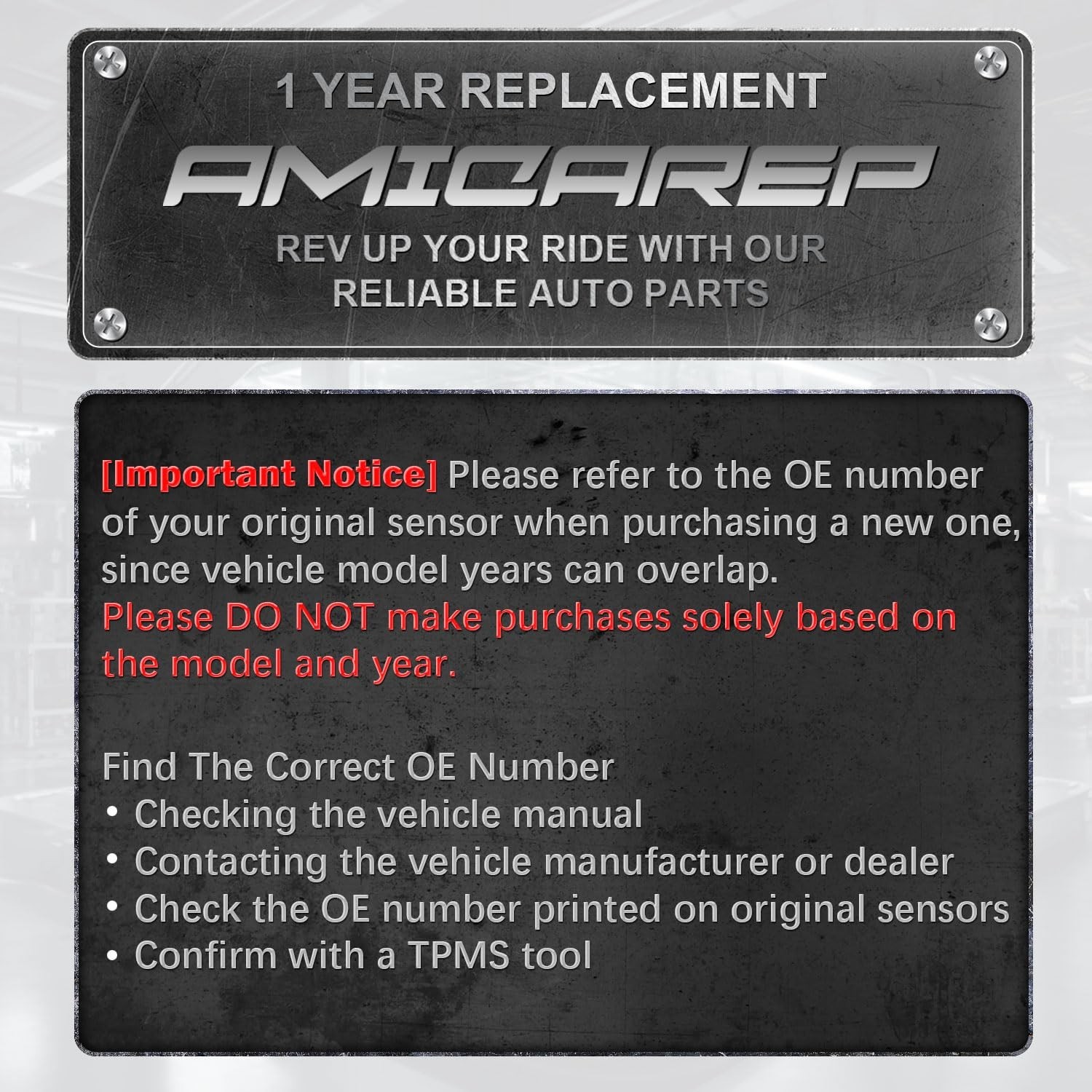 TPMS Sensors Tire Pressure Sensors 433MHz Compatible with Chevy Silverado Tah...