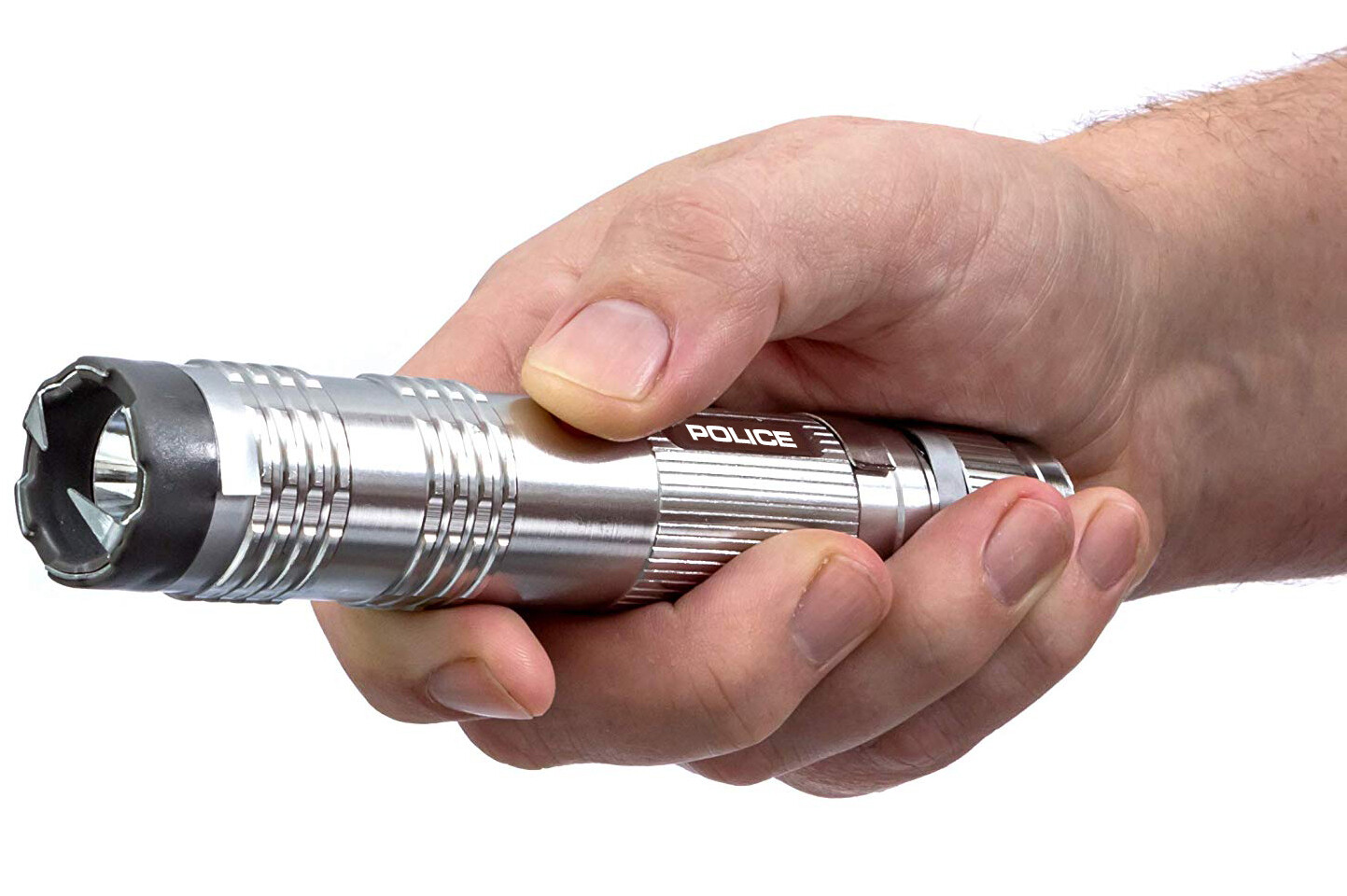 POLICE Stun Gun M12-700 BV Mini Metal Rechargeable LED Flashlight Grey