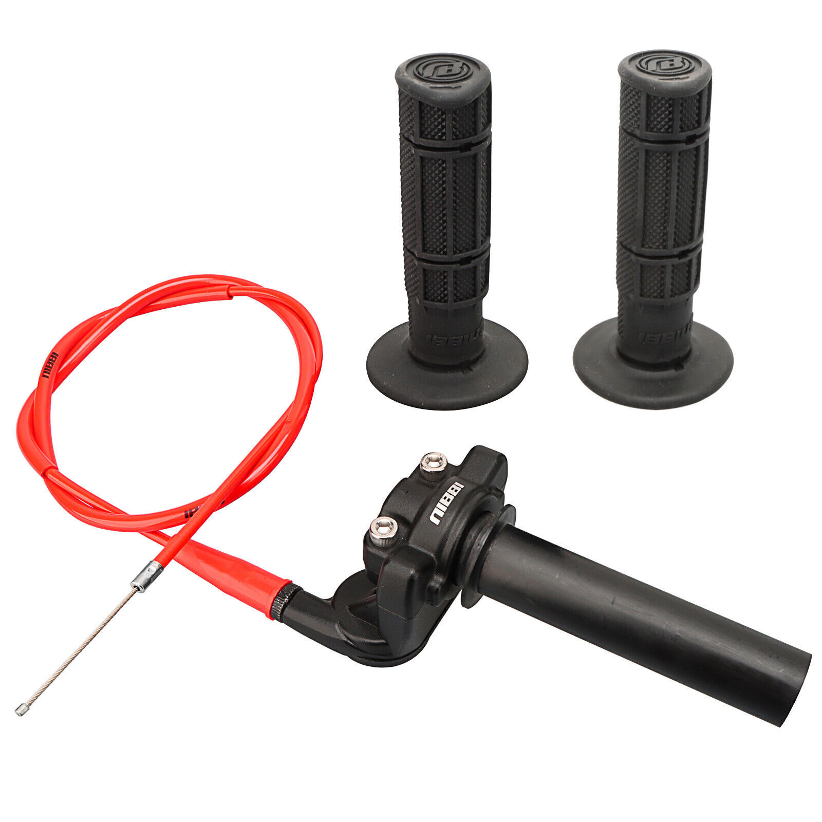 NIBBI 7/8" 22mm Dirt Pit Bike Twist Throttle Accelerator Handlebar Grip Cable