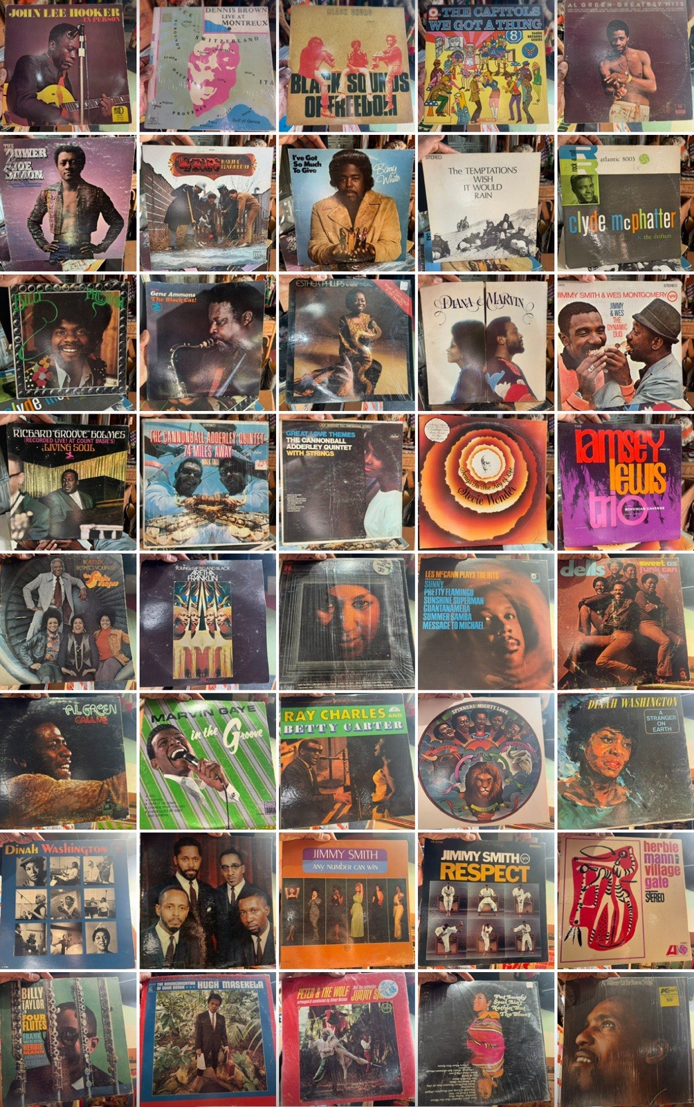 Lot Of 55 African American Album Covers / Decor / Jazz / Soul / Reggae / Funk