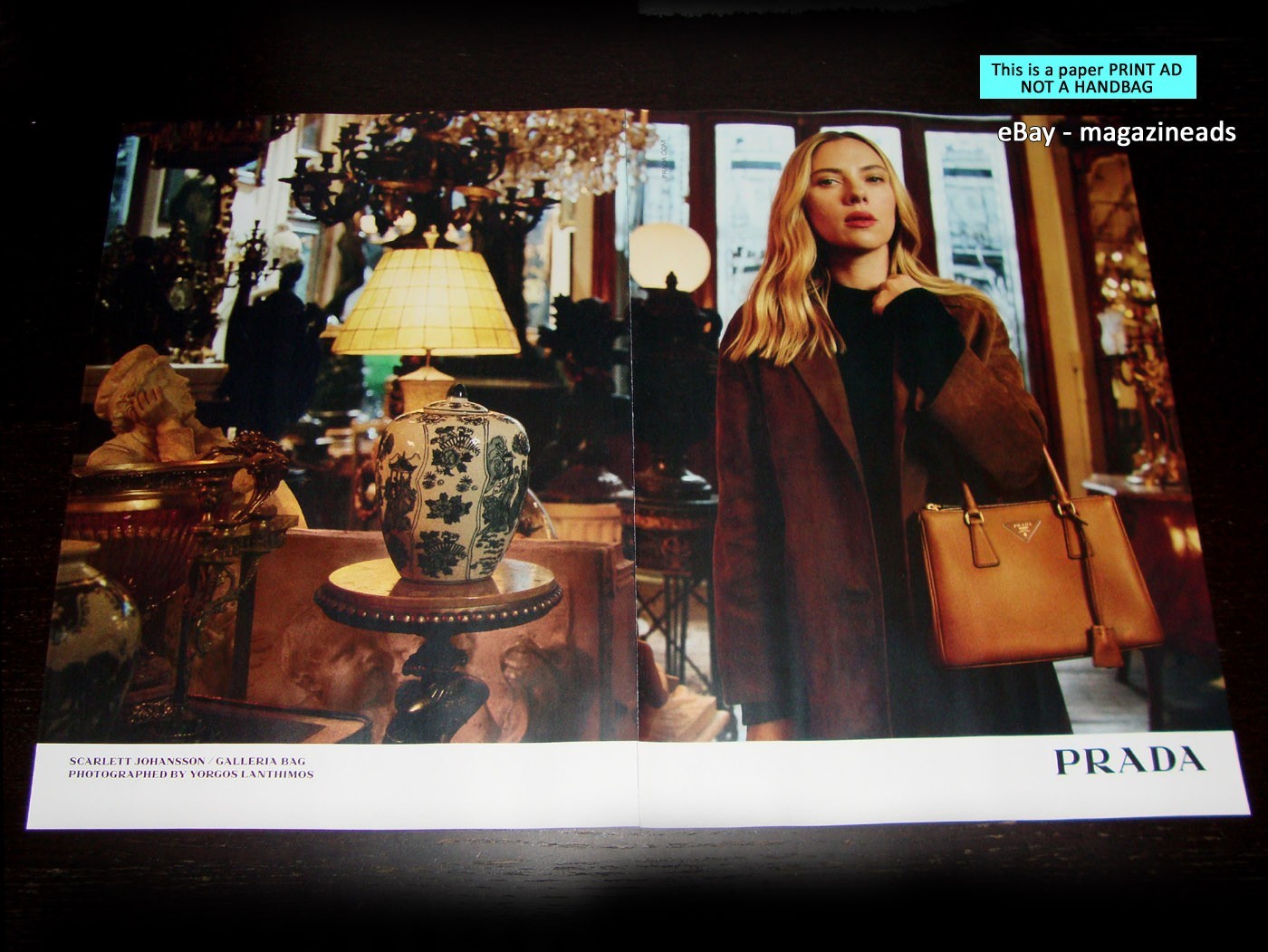 PRADA Handbags 2-Page PRINT AD Spring 2026 SCARLETT JOHANSSON Galleria