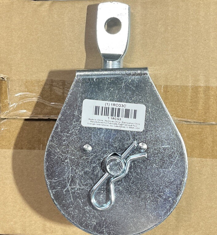 3 Inch Swivel Eye Pulley For 1/2” Rope, 650lb Load, 1/2” ID Eye, Zinc Plate