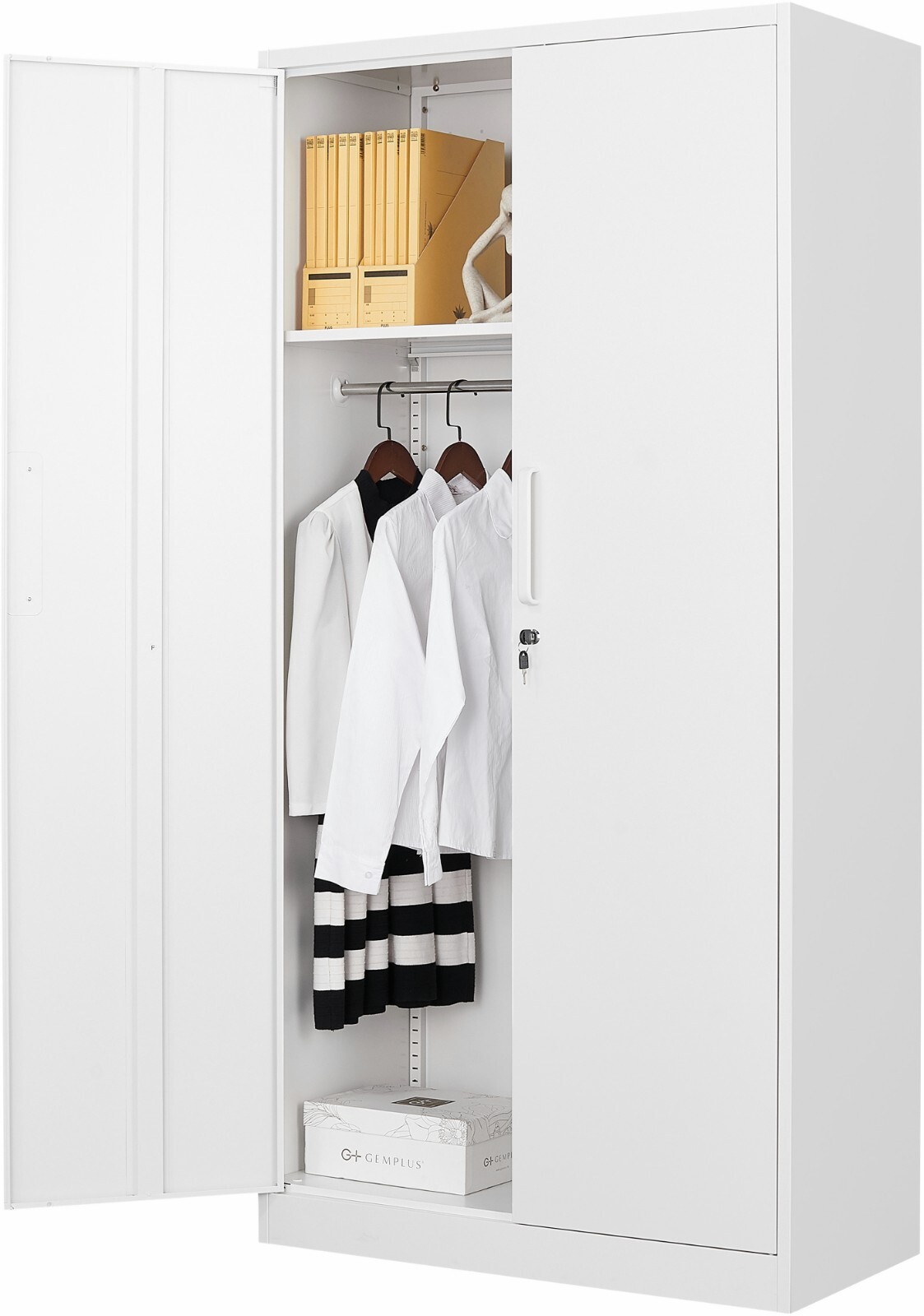 STANI Metal Locker Storage Cabinet, 72” Tall Steel Wardrobe,Employees Locker