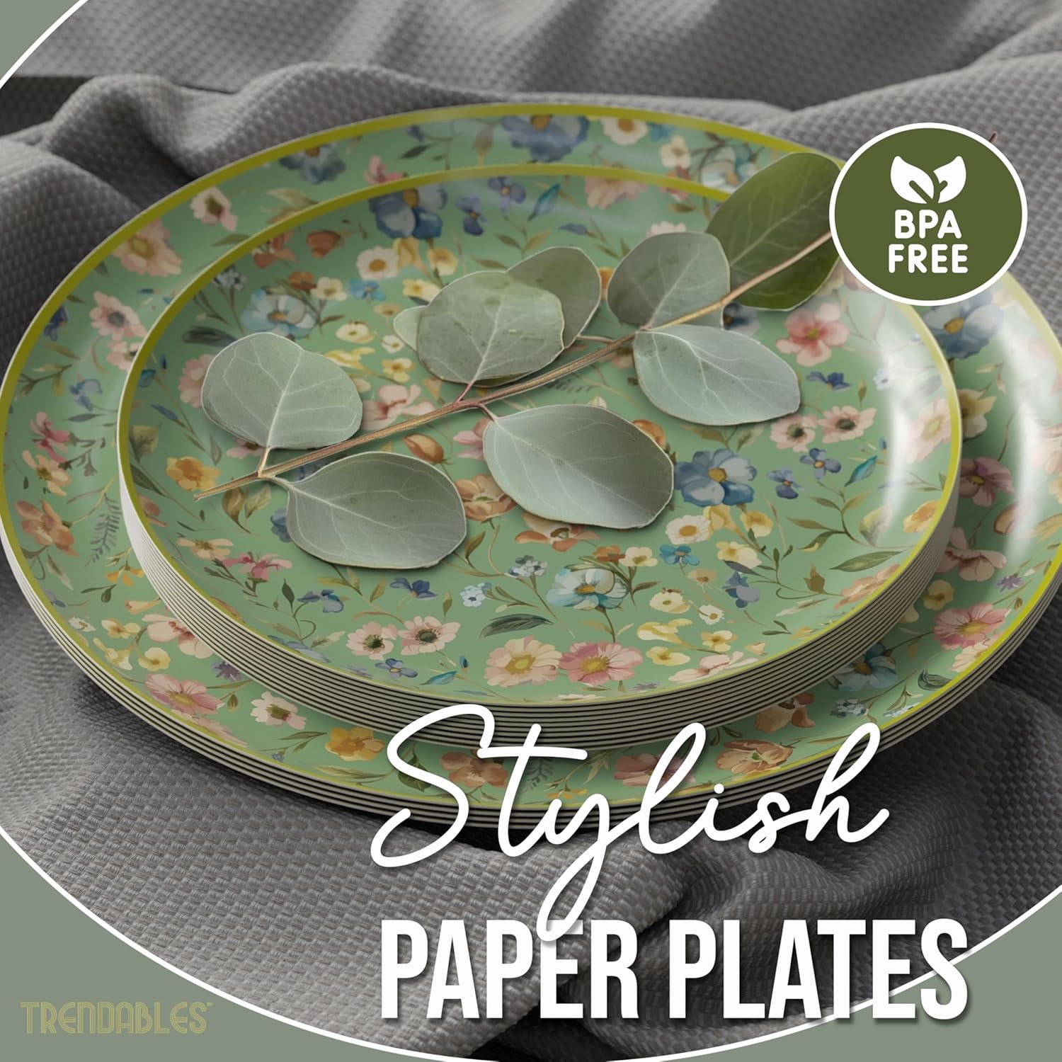 Fancy 8" & 10" Paper Plates for All Occasions - 32pc Floral