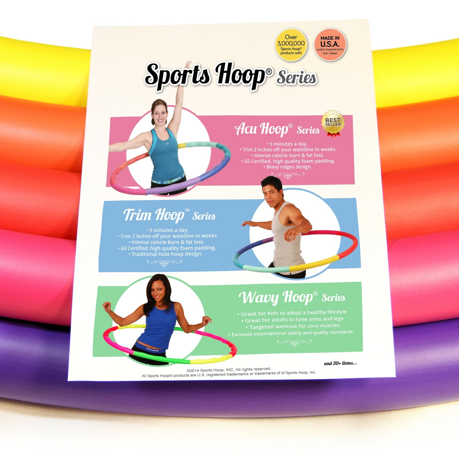 Weight Loss Sports Hoop® Series: Trim Hoop® (2lb, 3lb, 4lb) Hula Hoop
