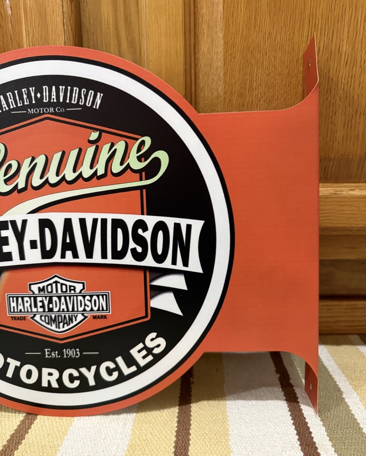 Harley Davidson Motorcycle Flange Sign Gas Oil Parts Vintage Style Wall Decor