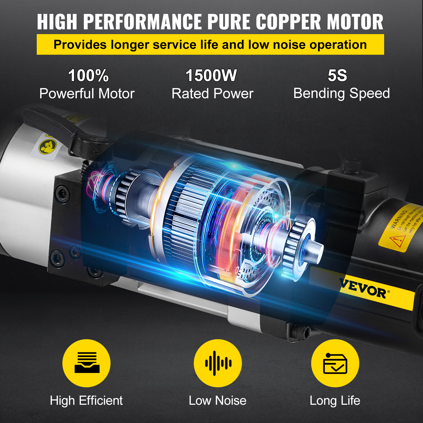 VEVOR 1500W Electric Rebar Bender 1" 25mm #8 Hydraulic Portable Rebar Bending
