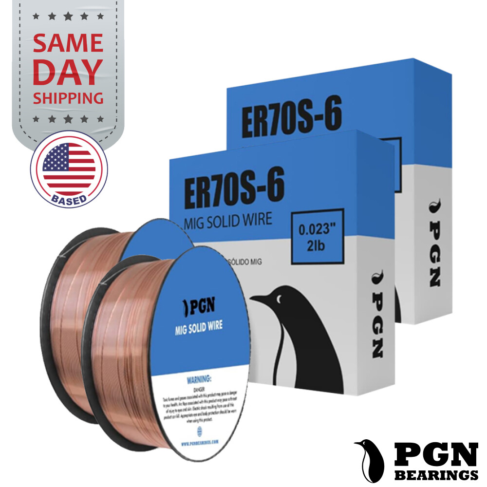 (2 x 2-Lb Spools) ER70S-6 .023" (0.6 mm) Mild Steel MIG Welding Wire