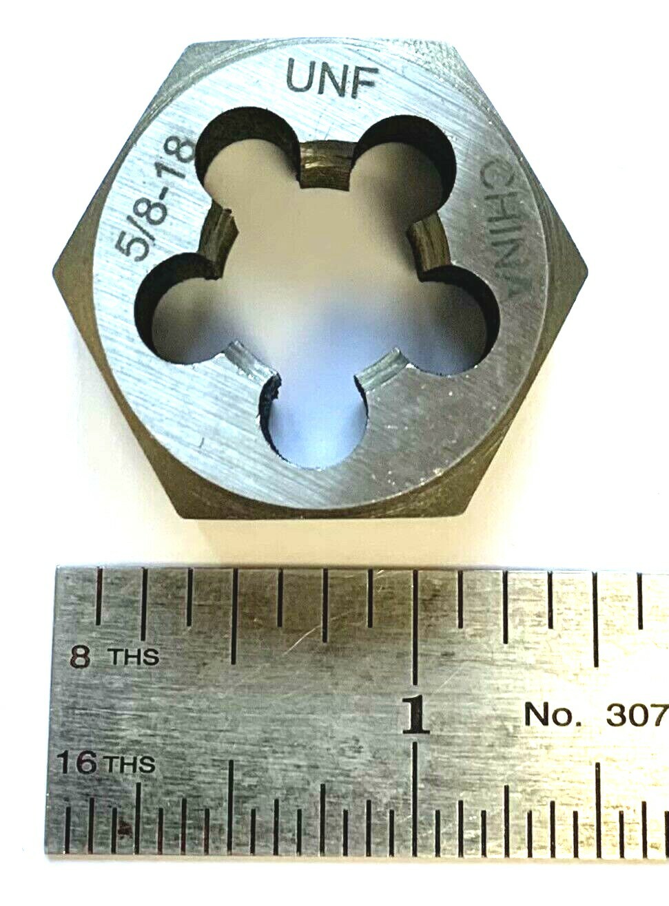 5/8-18 UNF CARBON STEEL HEXAGON RETHREADING DIE HEX DIE NEW!