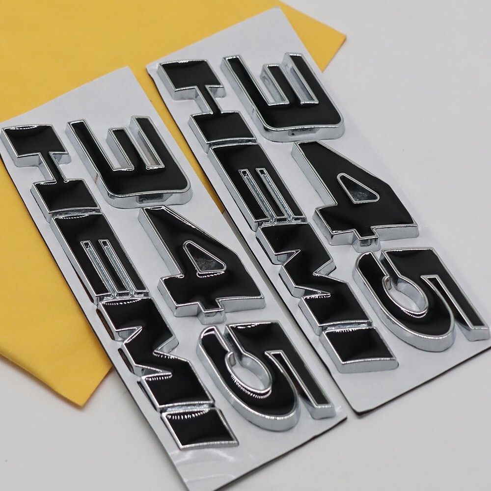 2PCS 345 HEMI Emblems Set For Side Fender Left Right Badge Sticker Chrome Black
