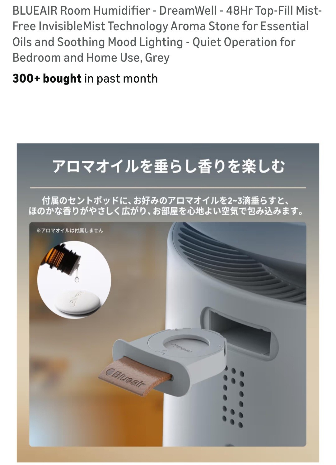 BLUEAIR Room Humidifier - DreamWell - 48Hr Top-Fill Mist-Free InvisibleMist Tech