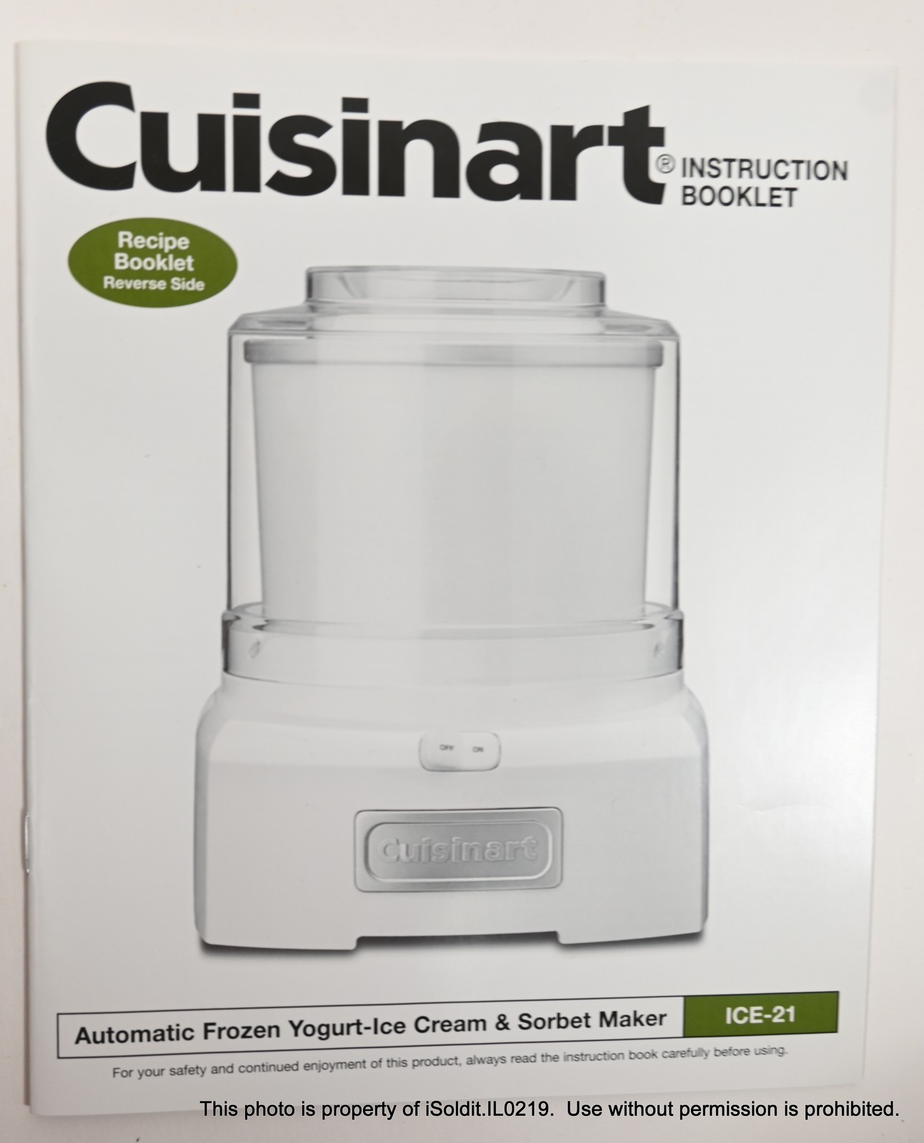 NEW NIB Cuisinart 1.5-qt Ice Cream Sorbet Frozen Yogurt Maker Machine, White