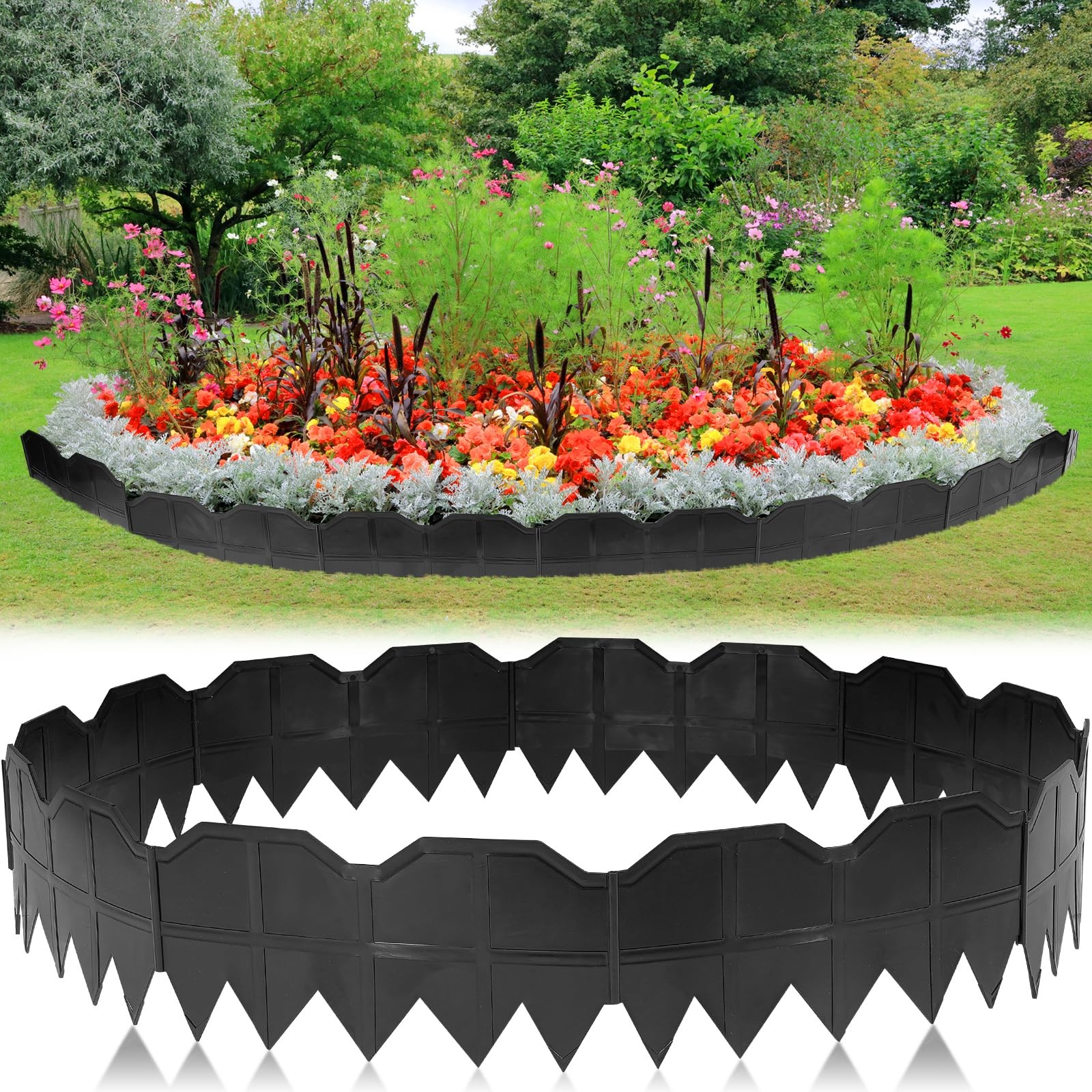 Landscape Edging, No Dig Interlocking Garden Edging Border for Landscaping, F...