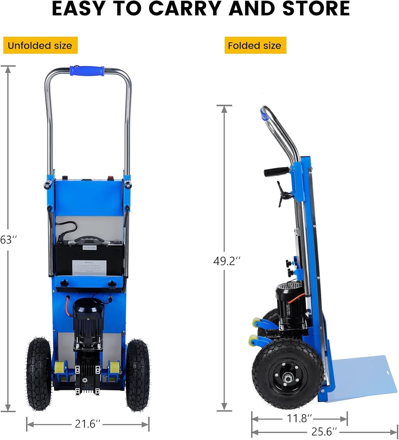 Electric Stair Climbing Hand Trucks Dolly Cart for Moving 880lb Max Capacity US