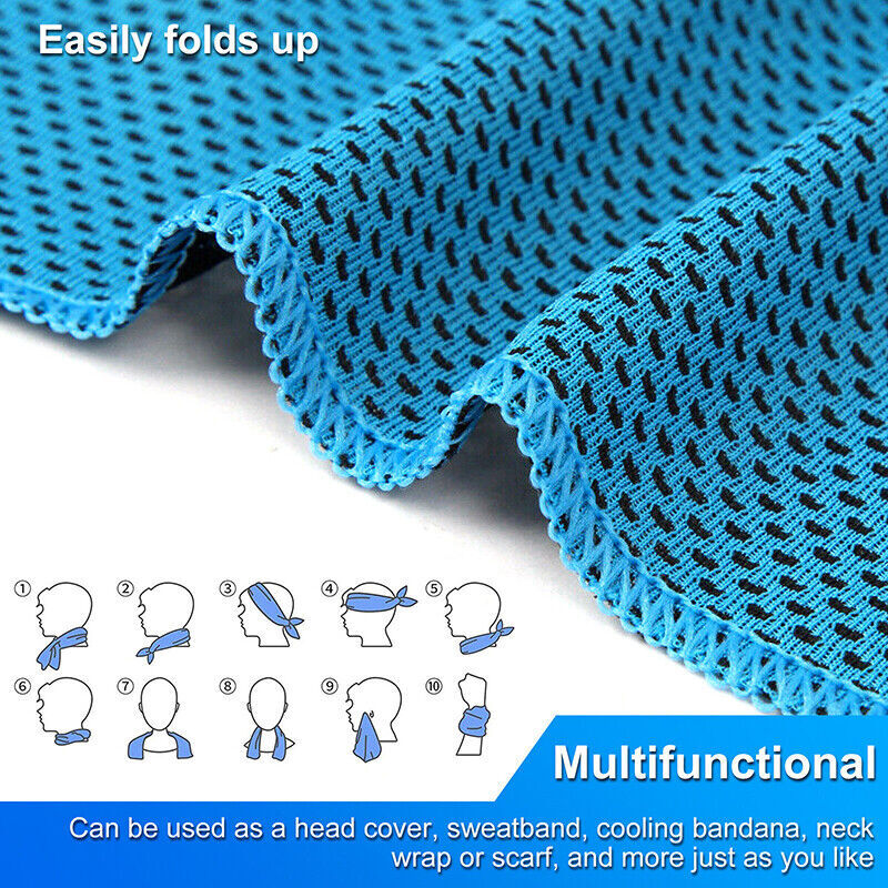 1-4PCS Cooling Towel For Neck and Face Cool Ice Sport Workout Yoga Sweat Towels