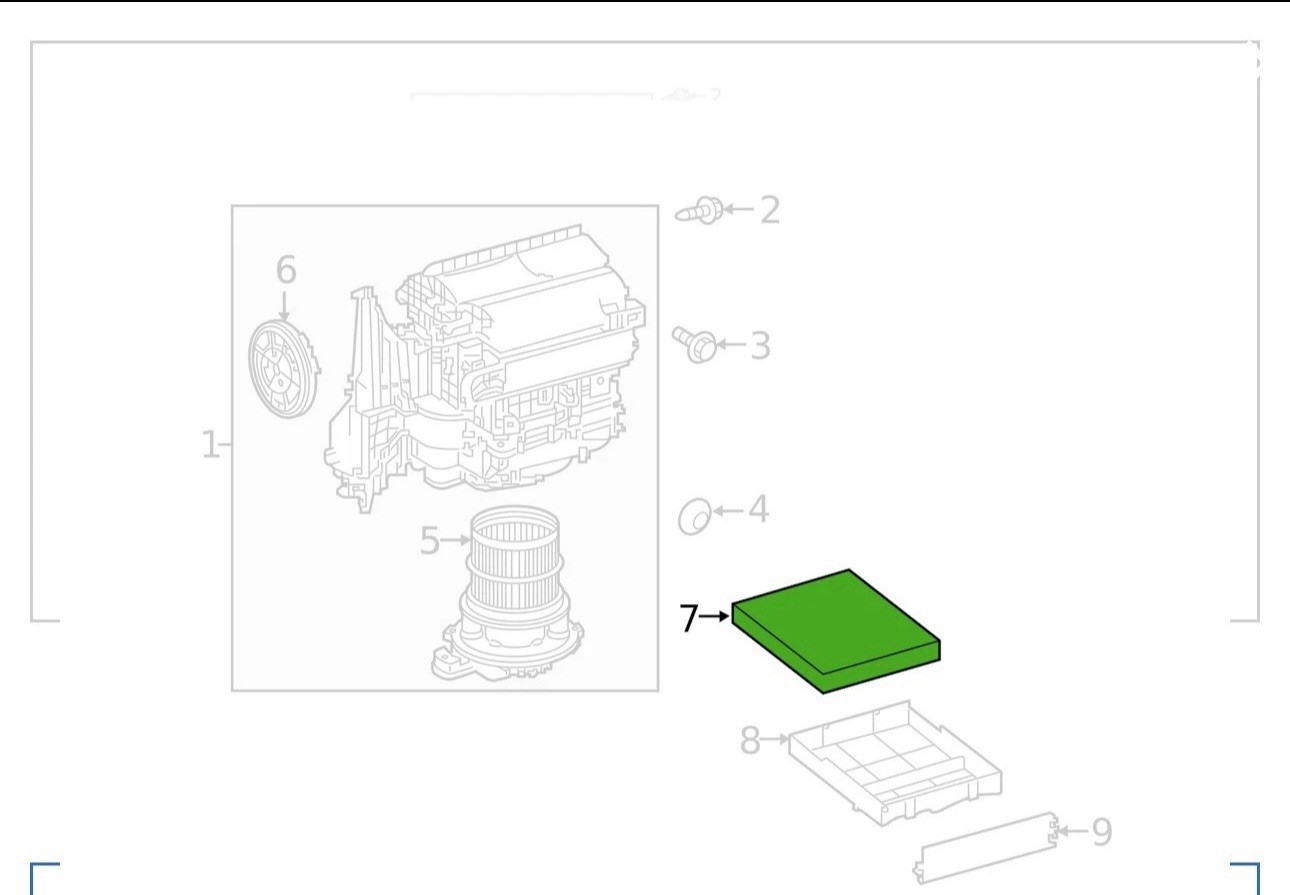 Toyota Corolla Highlander Prius RAV4 Cabin Air Filter 87139-58010