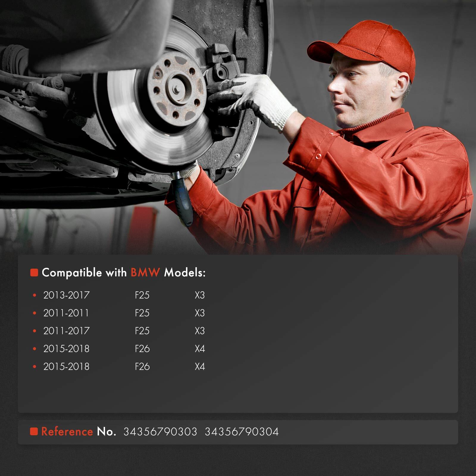 2x Front & Rear Brake Pad Wear Sensor for BMW F25 F26 X3 X4 2015-2018 2.0L 3.0L