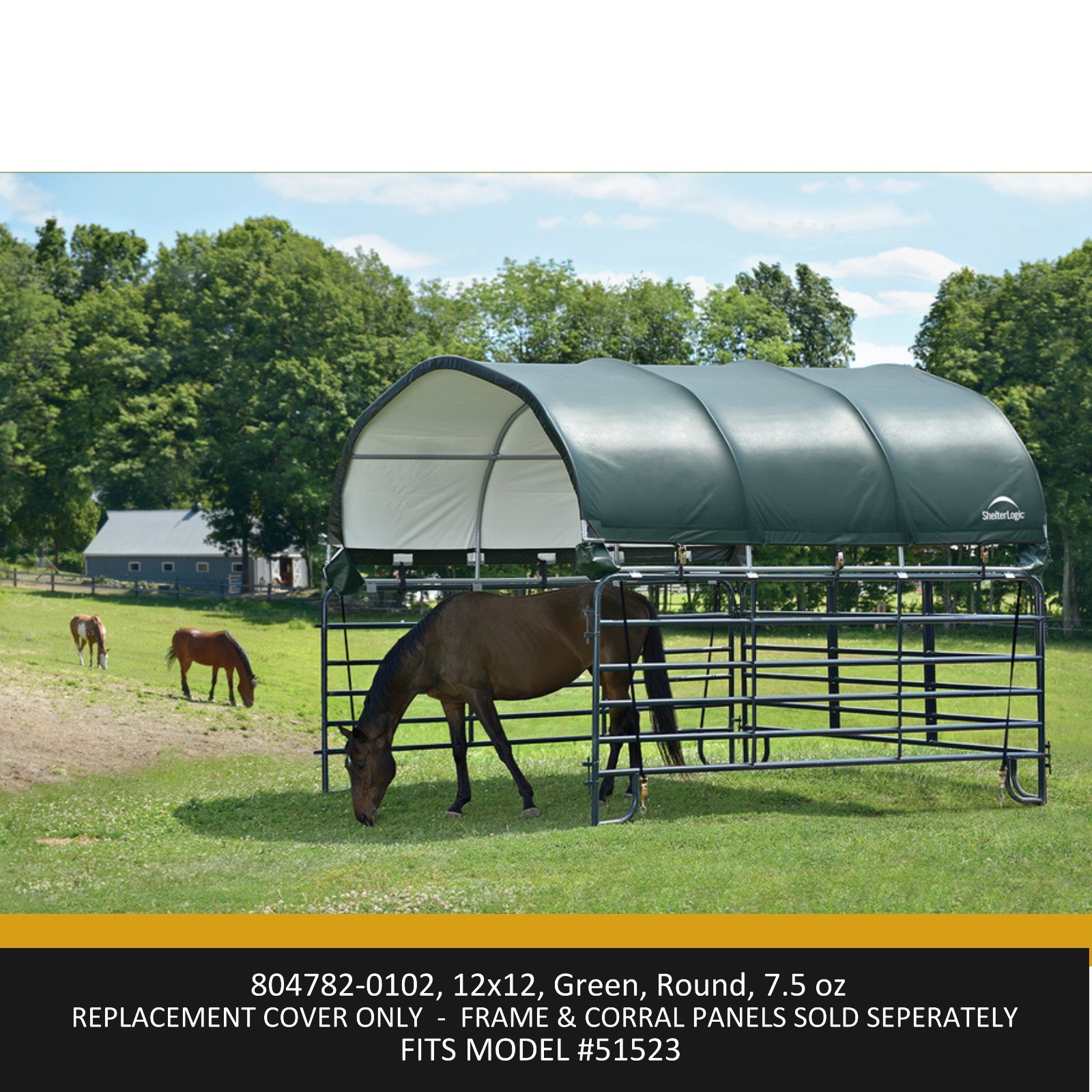 ShelterLogic 12x12 ft. Corral Shelter 7.5 oz. Replacement Cover Only
