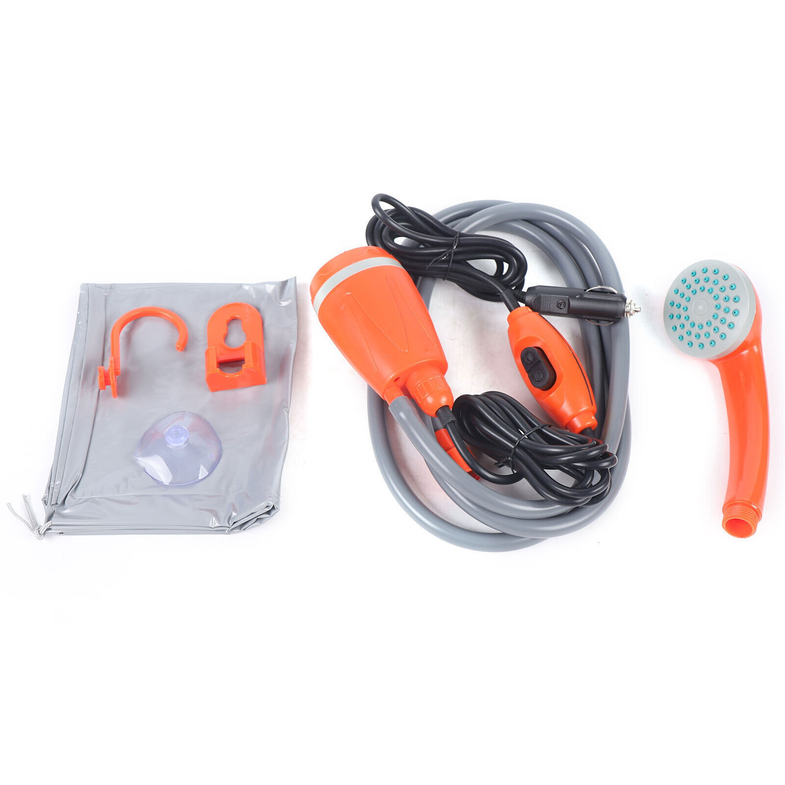 62W 12V Portable Outdoor Shower Head Water Pump Camping Hiking