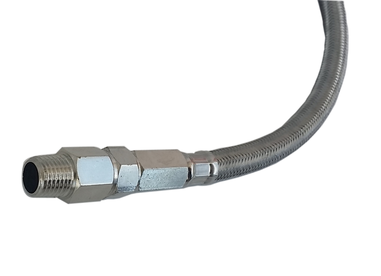 22" Air Compressor Leader Hose w/Check Valve 3/8"npt Male to 3/8"npt Male