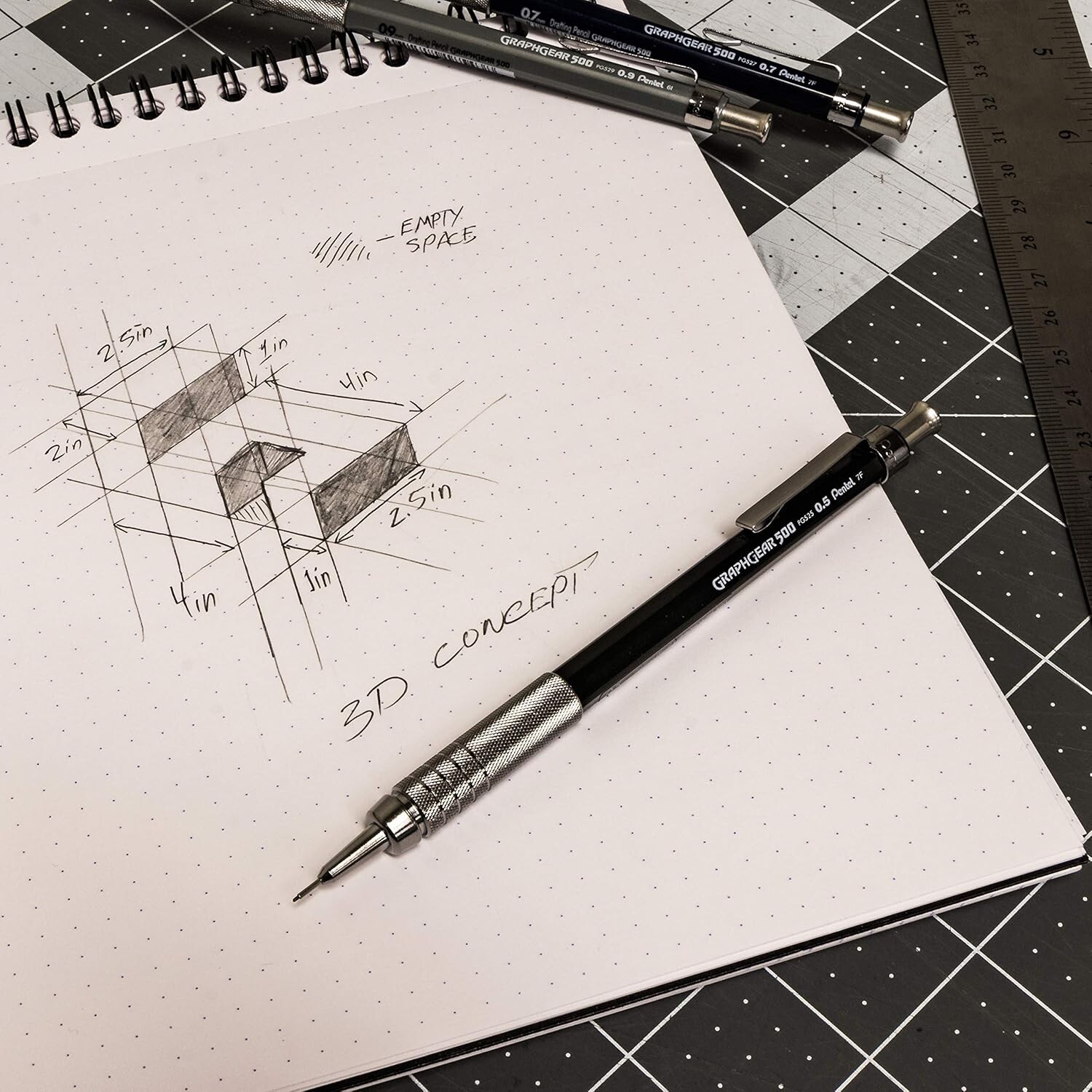 Pentel GraphGear 500 Limited Edition Mechanical Pencil, Classic Colors Box Set