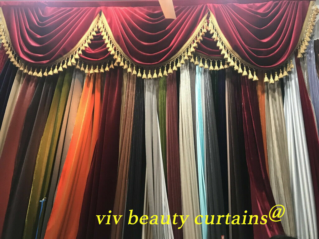 Red Heavy Style Velvet Curtain 12ft Drape Stage/Theater/Home Noise Thermal