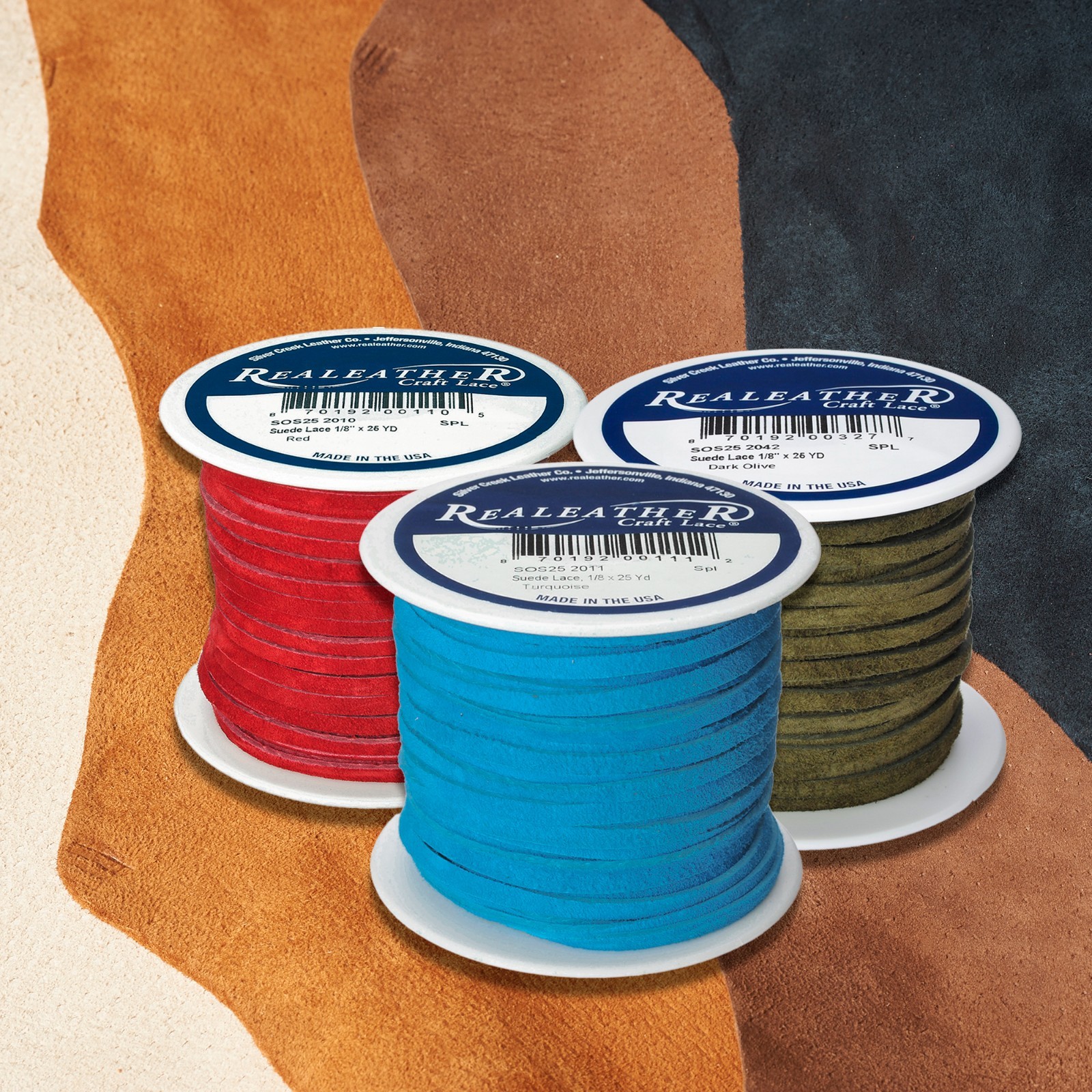 Suede Lace 1/8" x 25yd Spool Craft Leather Lace Various Colors Jewelry  Garments