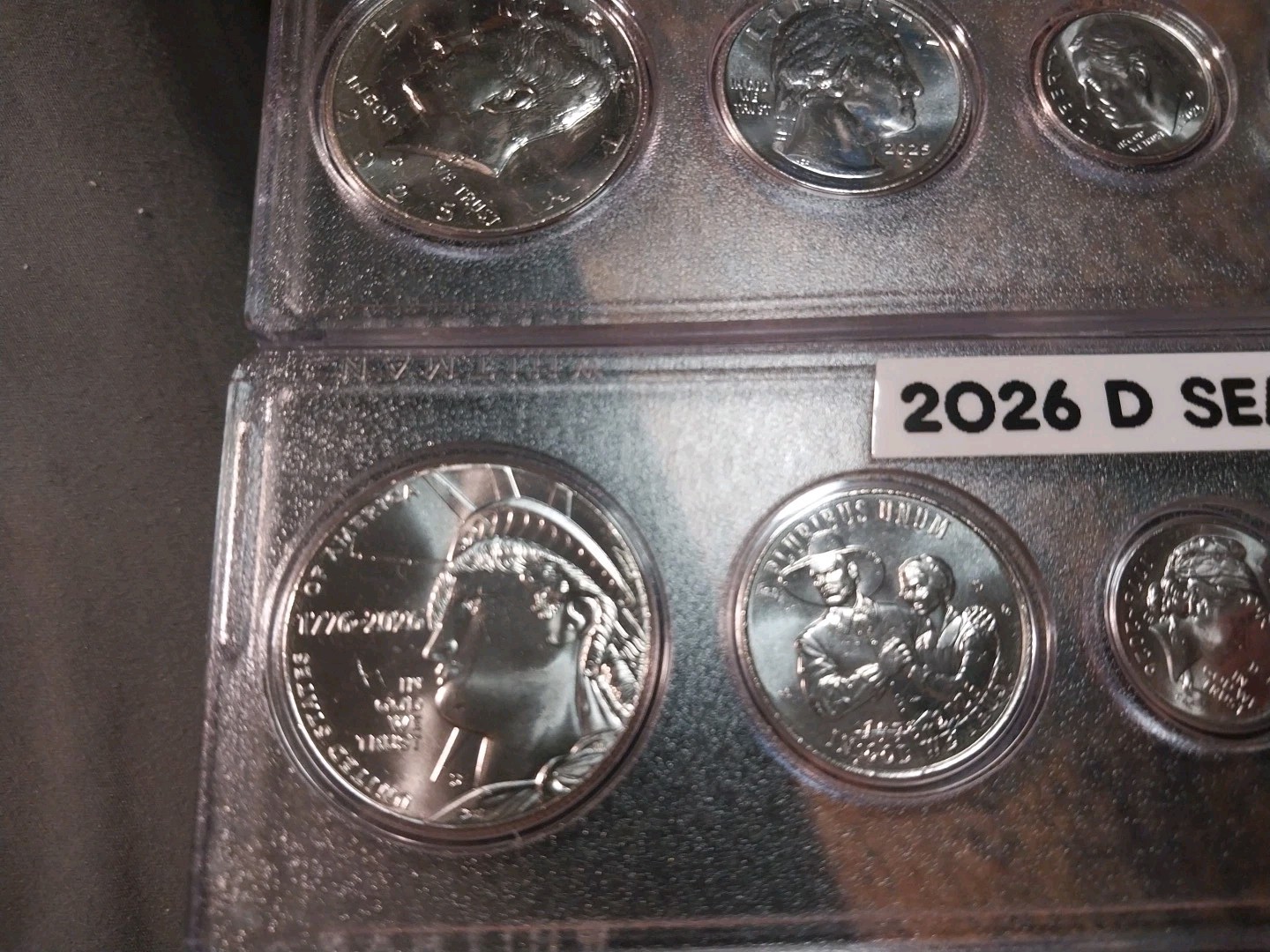 2026D AND 2025 P AND D SEMI QUINCENTENIAL COMBINED HALF/CENT 15 COINS IN HOLDERS