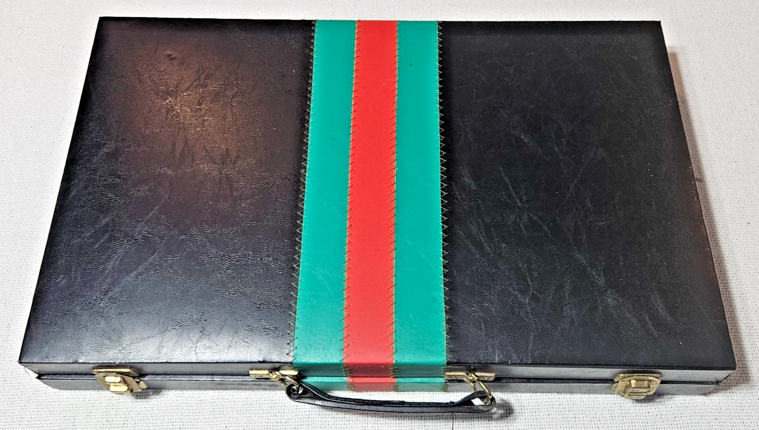 Vintage Portable Casino Roulette, Craps, Baccarat, Black Jack Vinyl Case & Instr