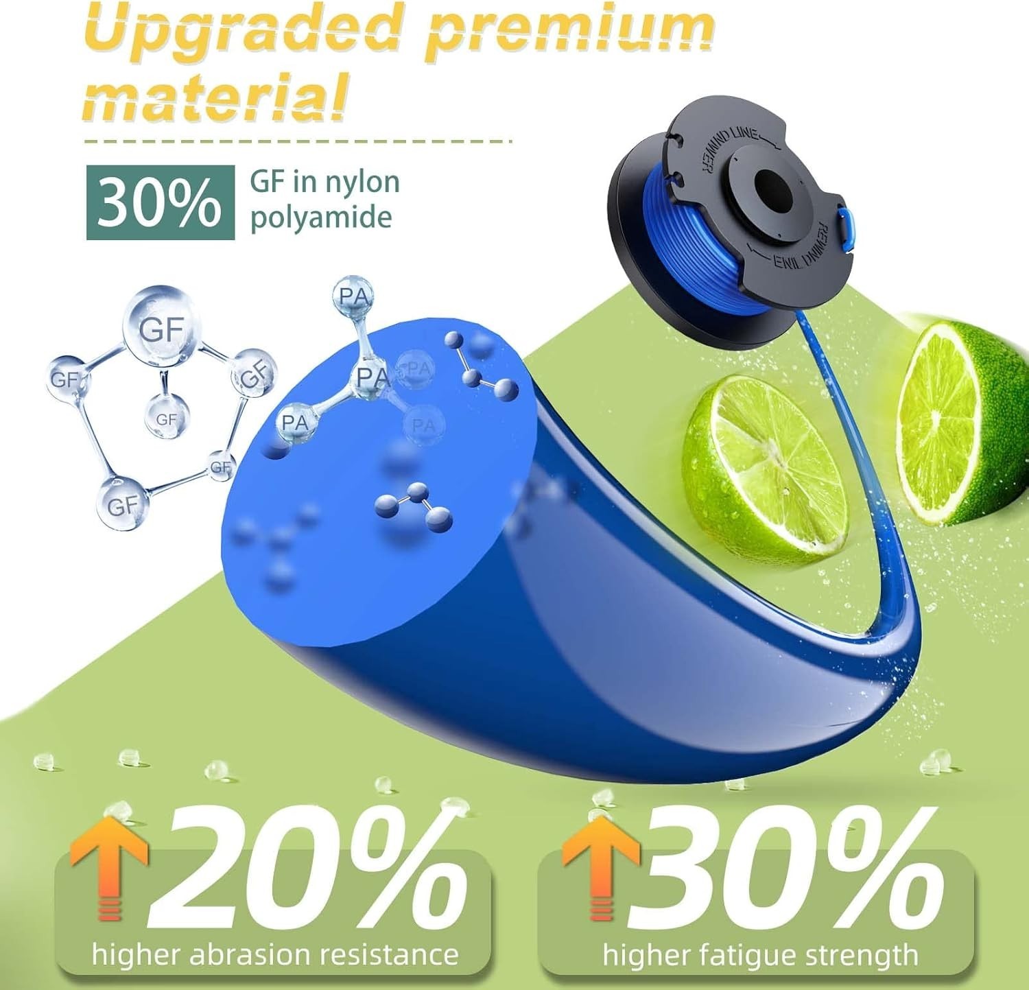 15 Pcs Weed Wacker String Replacement for Ryobi One+ 18V AC14RL3A, .065'' String