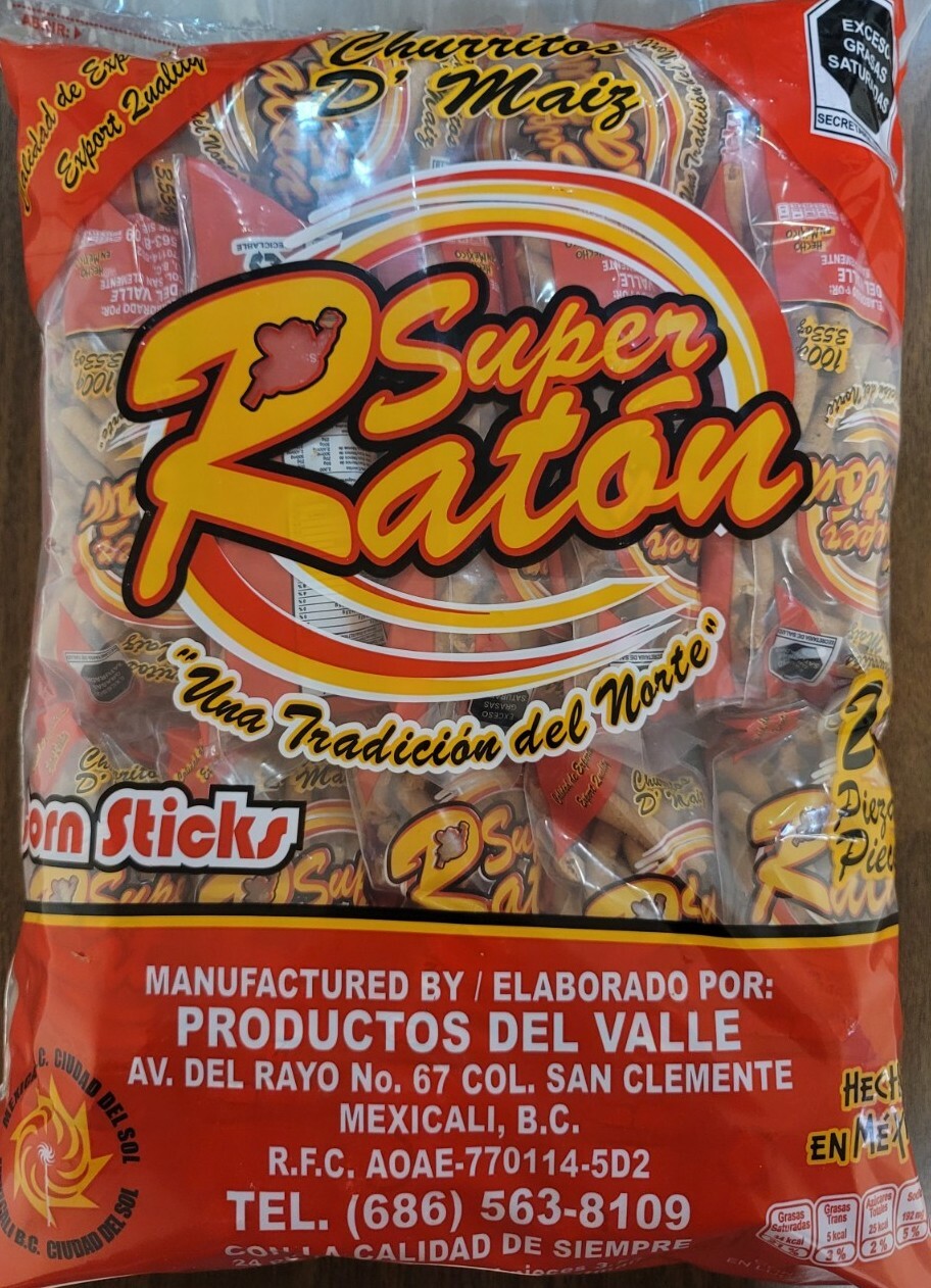Churritos (corn sticks)Super Raton 24 bolsas