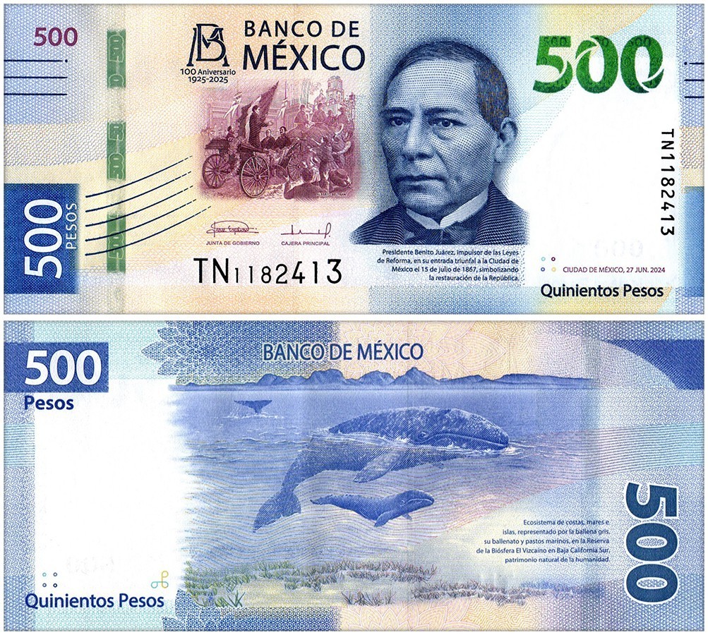 Mexico 50-1000 Pesos 5 Pieces Set, 2024-2025, P-138-142, UNC Commemorative