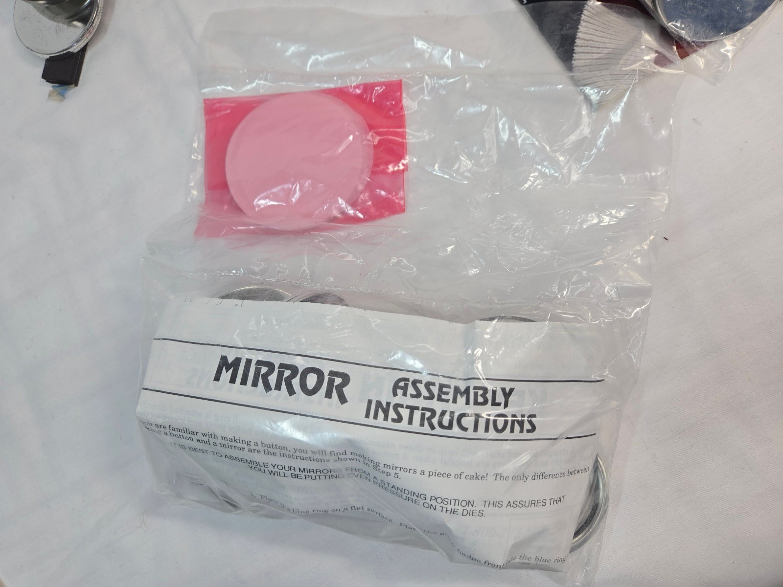 Vtg Badge-A-Minit 50 Magnetic back & 25 mirror-back Badge parts plus-NIP