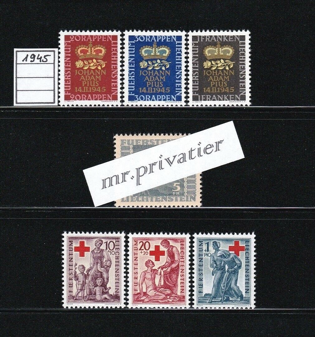 LIECHTENSTEIN 1945 - Complete Year.  MNH.  €60