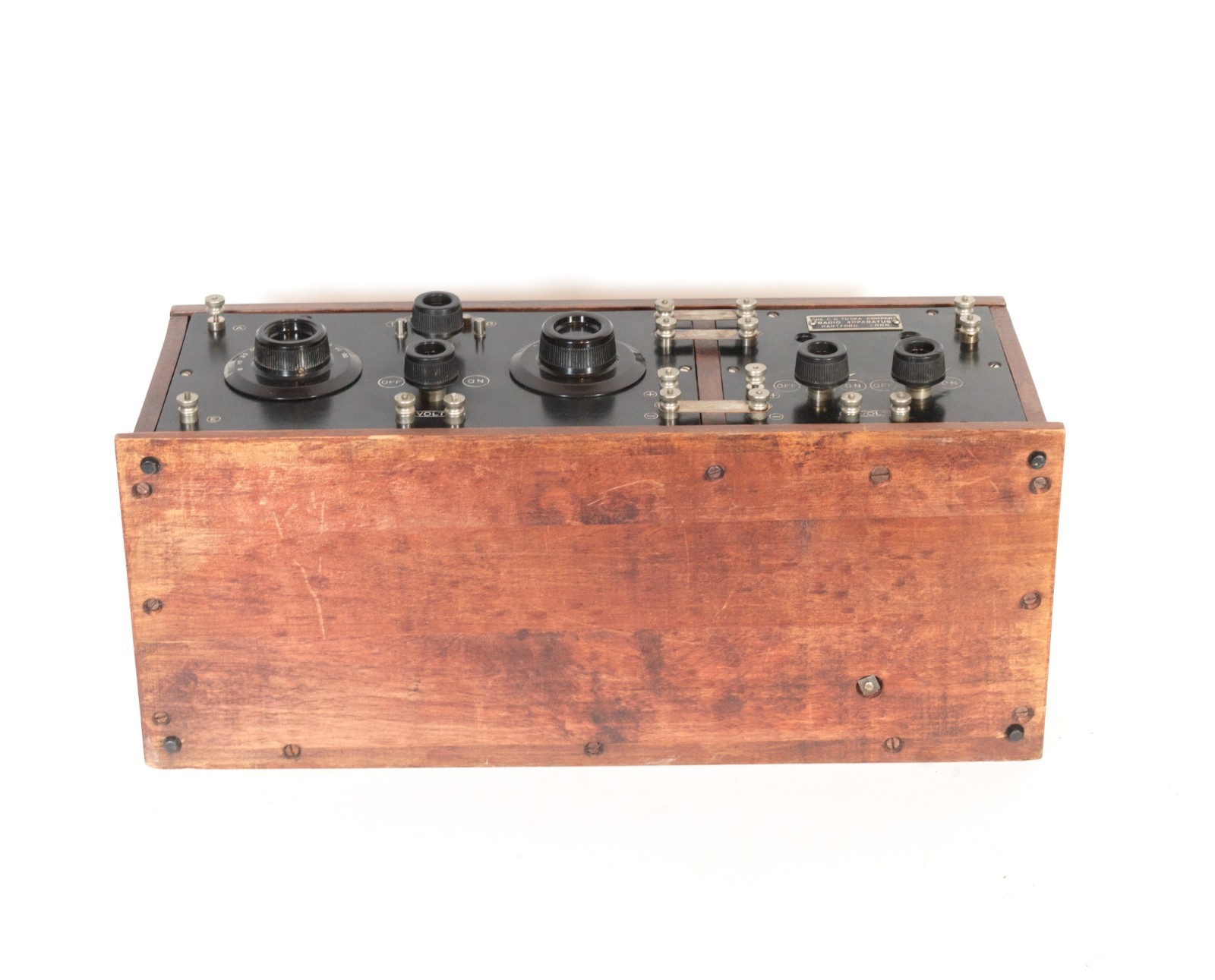 1922 Tuska 225 Split-Panel Radio w/Brass Base Tipped Tubes * Excellent * Works