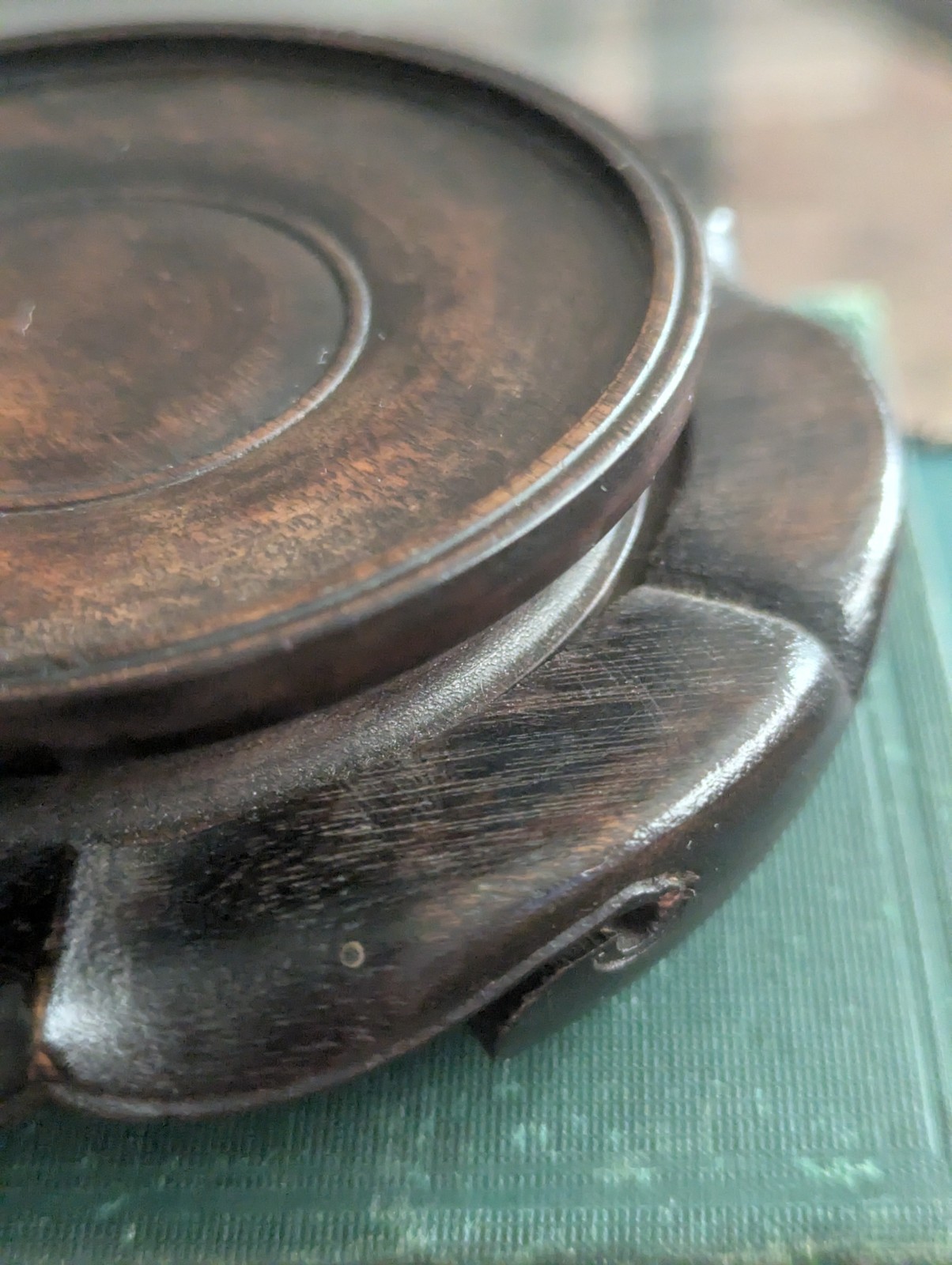 Vintage Japanese Carved Wood Display Stand Kadai for Vase or Bonsai