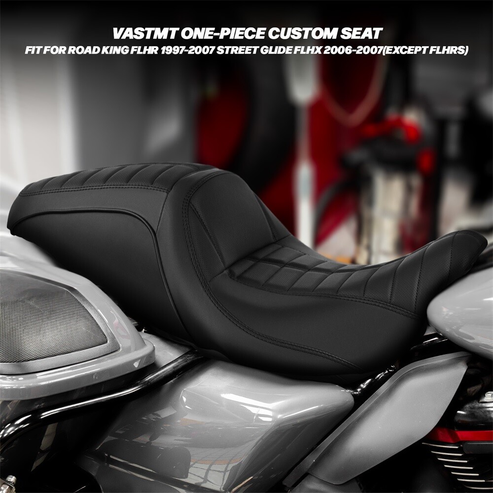 Black Stitch Front Rear Seat For Harley Road King Street Glide Models 1997-2007