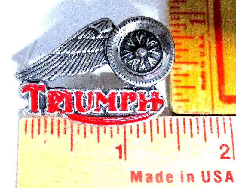 Triumph pin vintage collectible old British motorcycle pinback biker memorabilia