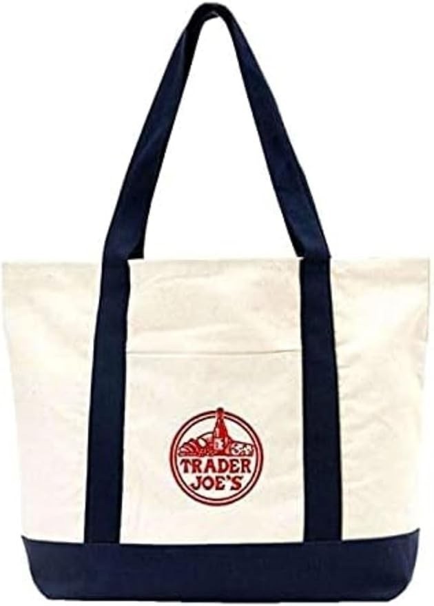 TRADER JOE'S LARGE CANVAS BAG HEAVY COTTON REUSABLE