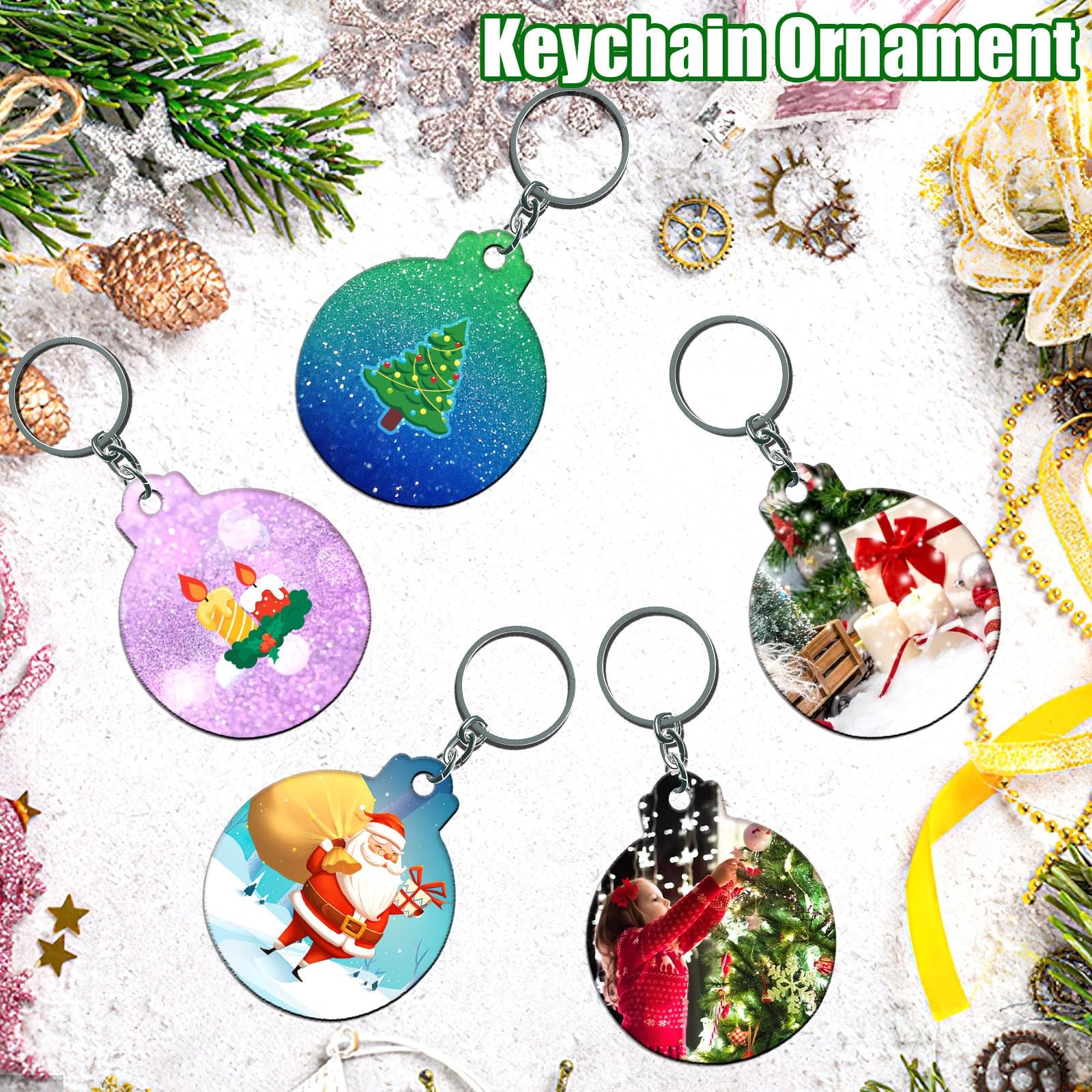 4PCS Round Silicone Ornament Molds with Hanger Holes for Resin Epoxy Christ