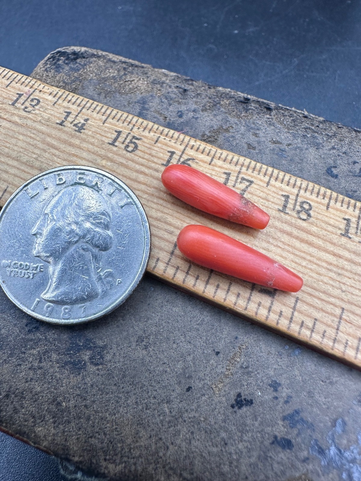 ANTIQUE UNDYED BEAD CORAL Vintage Mediterranean NATURAL Tibet momo Japan salmon