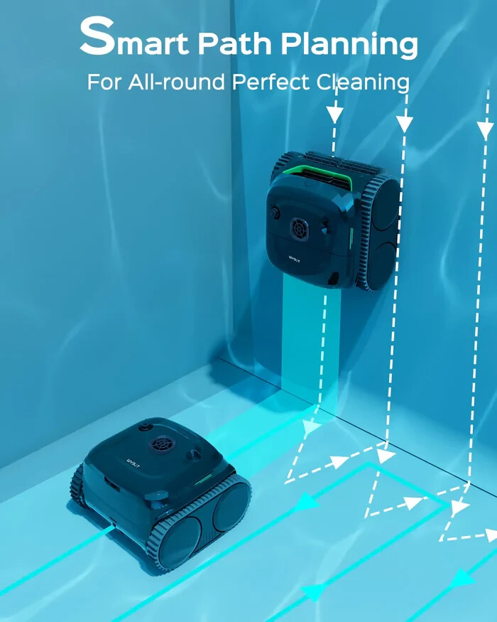 WYBOT C2 Robotic Pool Cleaner, Cordless Pool Vacuum for Inground Pools