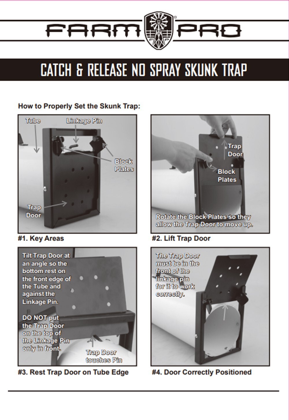 Spray Proof Live Skunk Trap, Opossum, Squirrel, Feral Cat Tube Trap