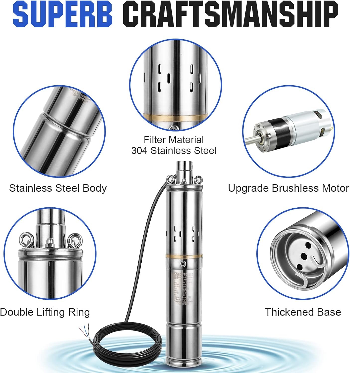 DC 400W 24V Solar Water Well Pump Kit with MPPT Controller 2 12V 100Ah Battery