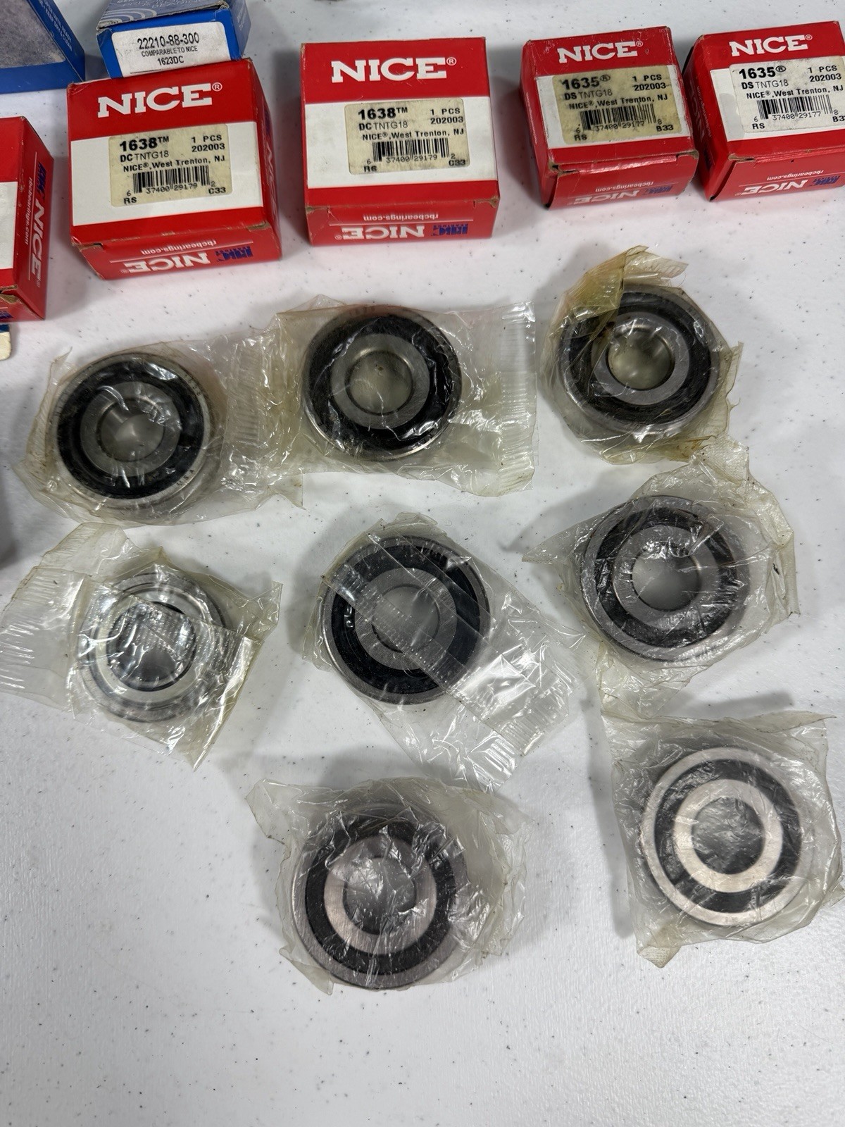 Vintage Lot ~20 NICE Ball Bearings 1635 1638 SKF Timken Fafnir NOS Boxes West