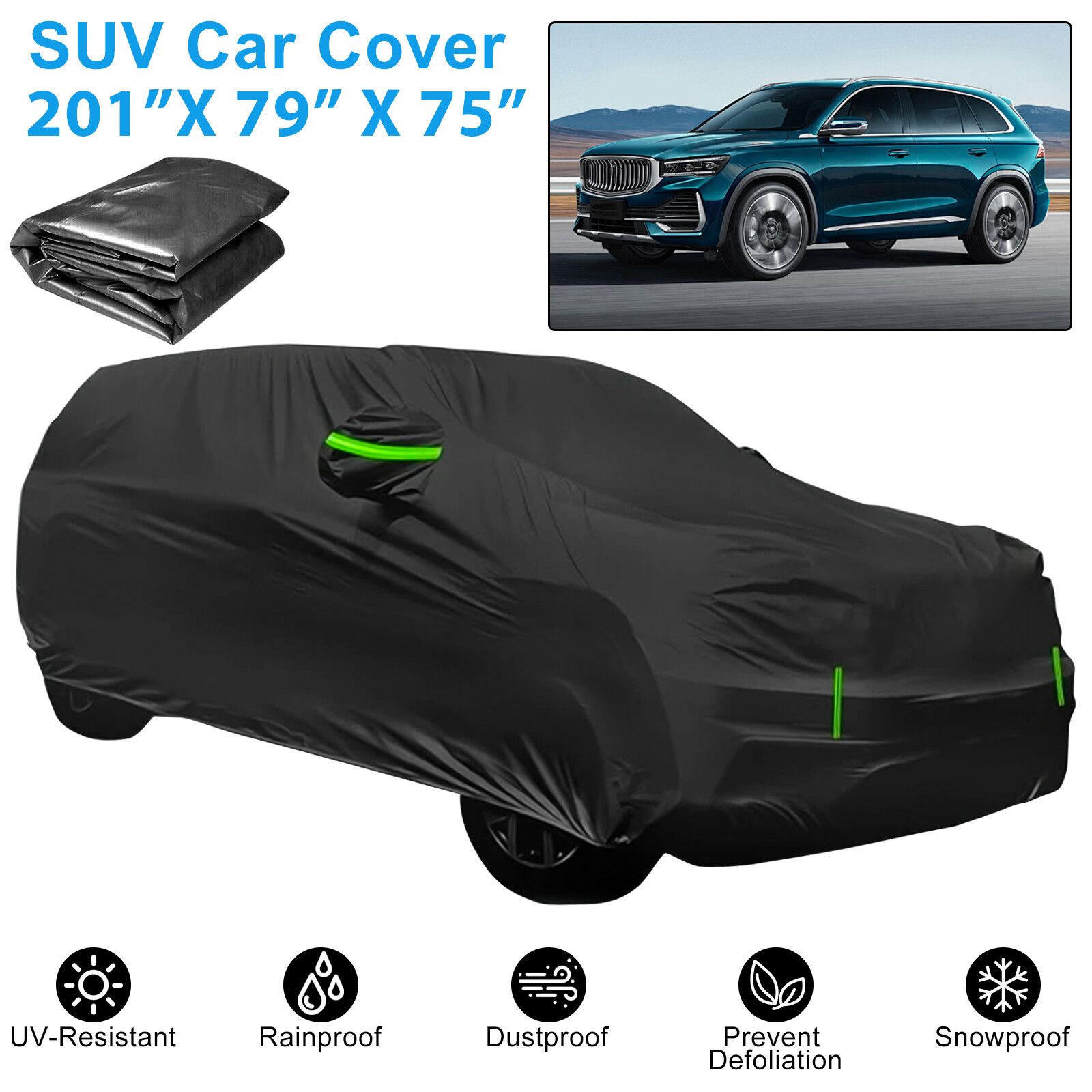 Universal Large SUV Car Cover Outdoor Waterproof Dust Sun All Weather Protection