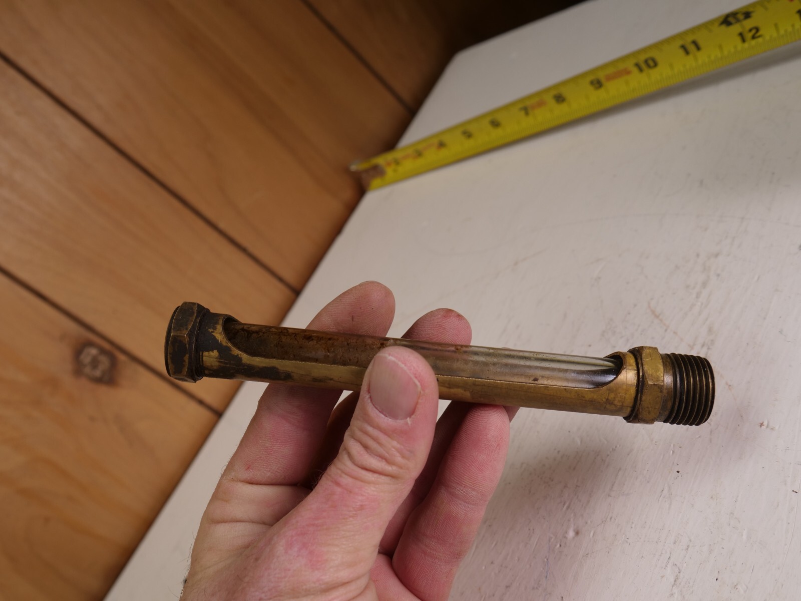 LOT OF 4 BRASS GLASS VINTAGE SIGHT GUAGES DRIP OIL FARM WELL PIVOT